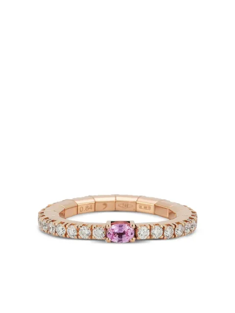 Roberto Demeglio anillo en oro rosa de 18kt con diamante y zafiros rosa