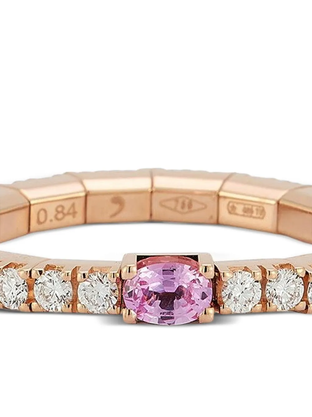 Roberto Demeglio 18k Rose Gold Pink Sapphire And White Diamond Ring In Pink