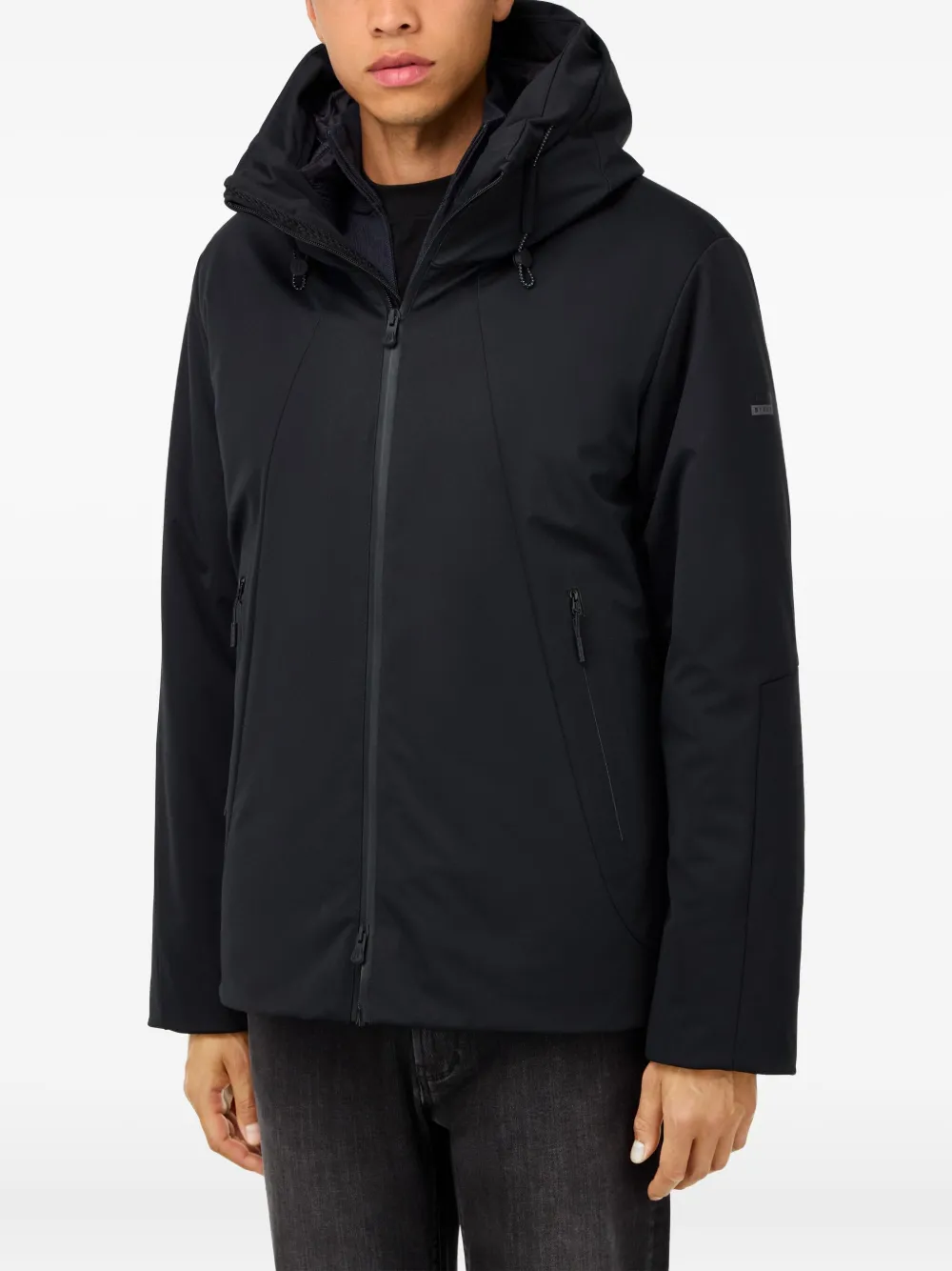 Boggi Milano Gewatteerd jack met capuchon Zwart