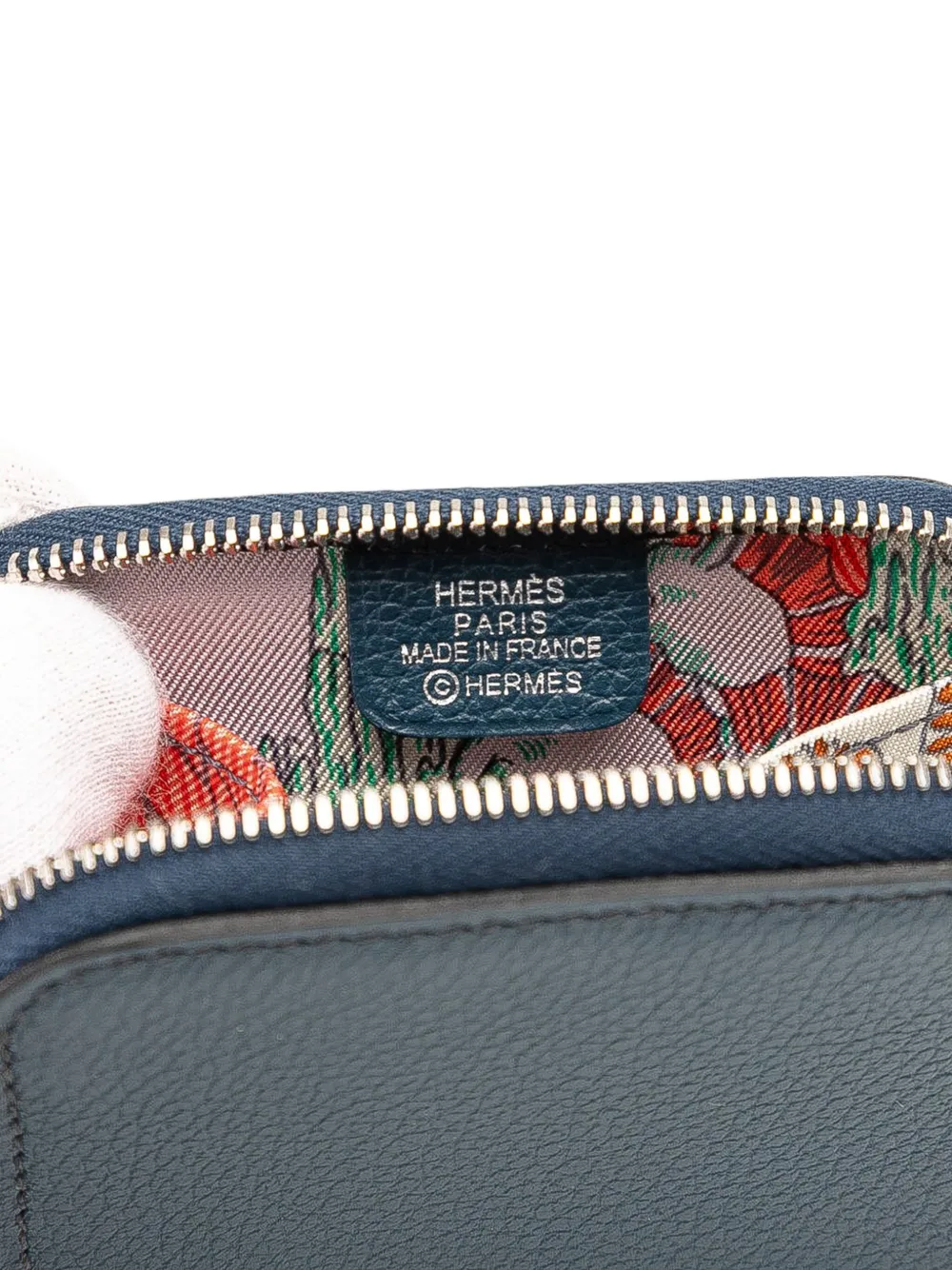 Pre-owned Hermes 2024 Evercolor Silk In Compact Purse Coin Pouch In Blue