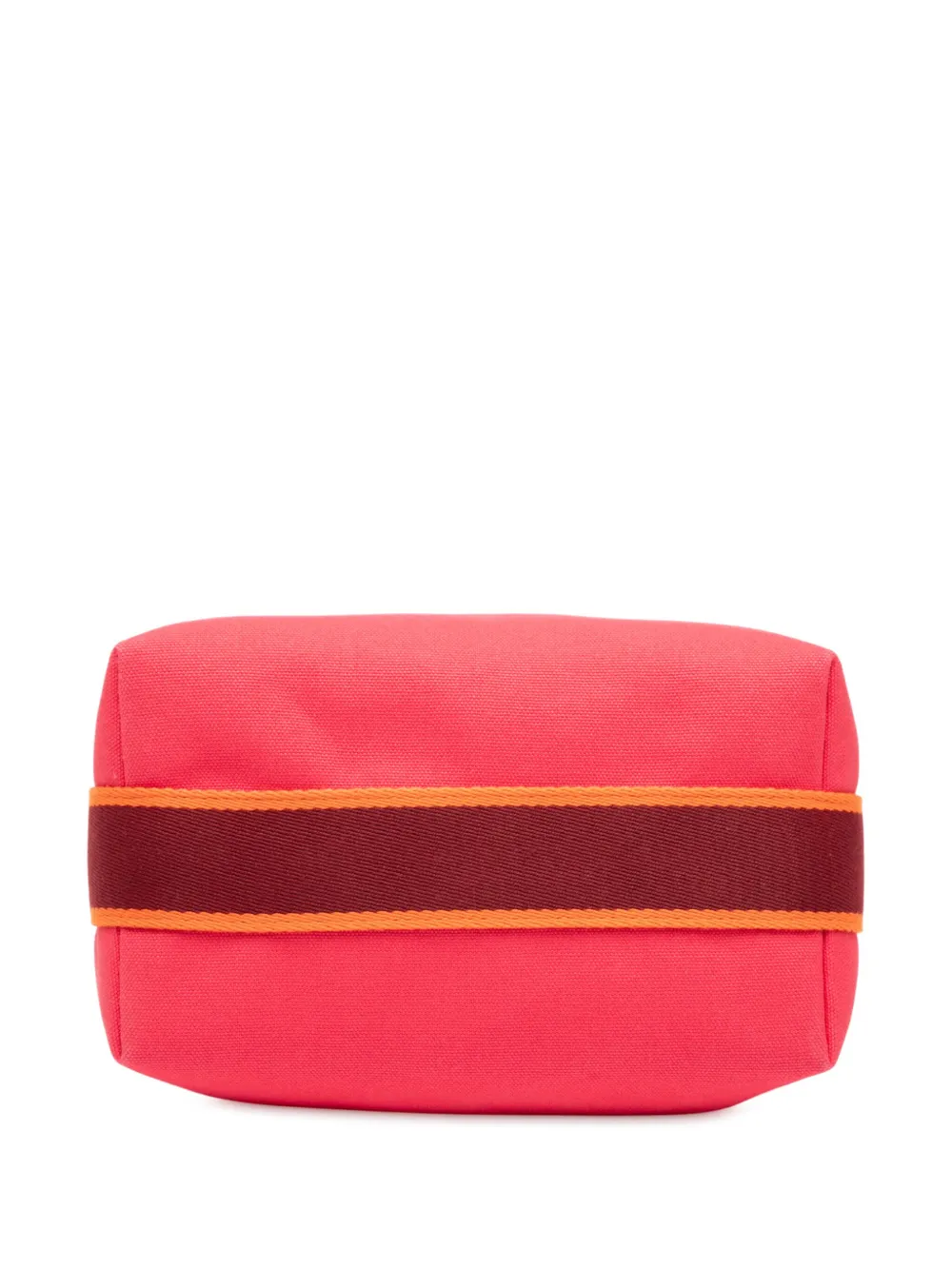 Pre-owned Hermes 2010-2025 Small Canvas Bride A Brac Case Vanity Bag In Pink