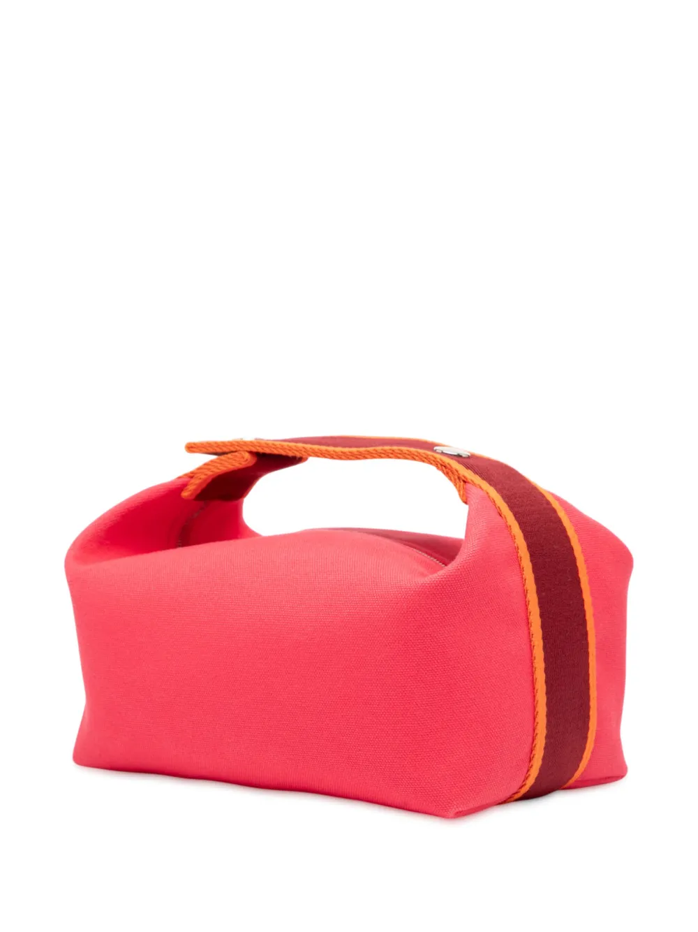 Pre-owned Hermes 2010-2025 Small Canvas Bride A Brac Case Vanity Bag In Pink