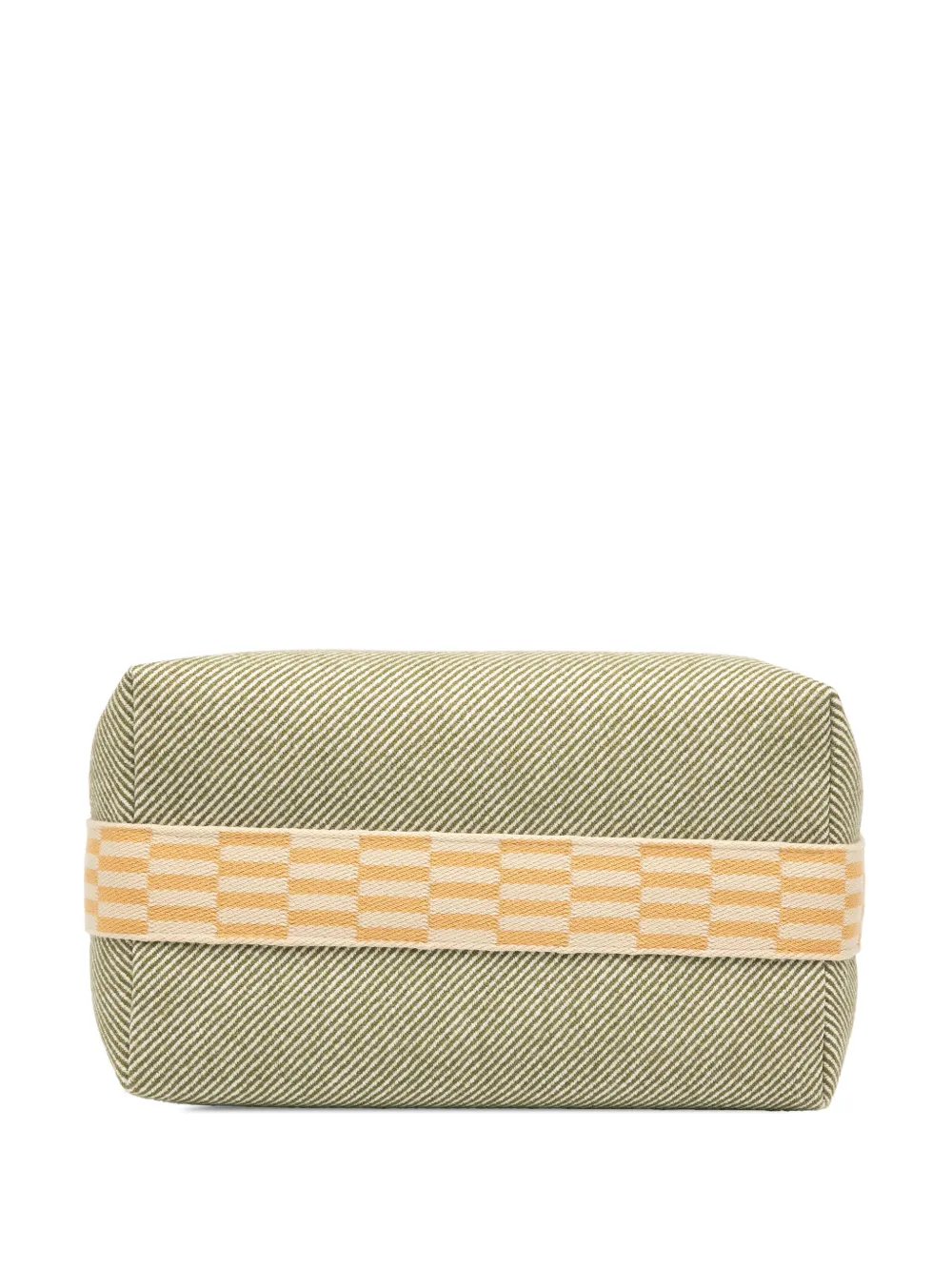 Pre-owned Hermes 2020-2025 Large Wool Bride A Brac H Natte Case Vanity Bag In Green