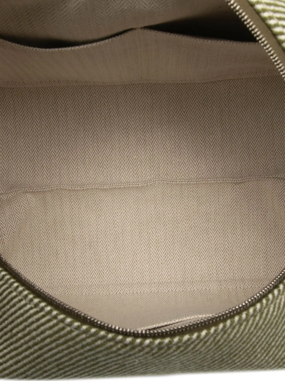 Pre-owned Hermes 2020-2025 Large Wool Bride A Brac H Natte Case Vanity Bag In Green