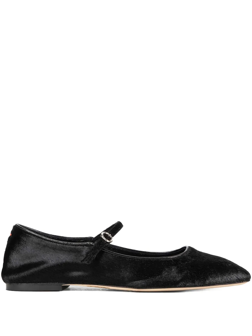 Aeyde Mary-Jane pony hair strap ballet flats - Nero