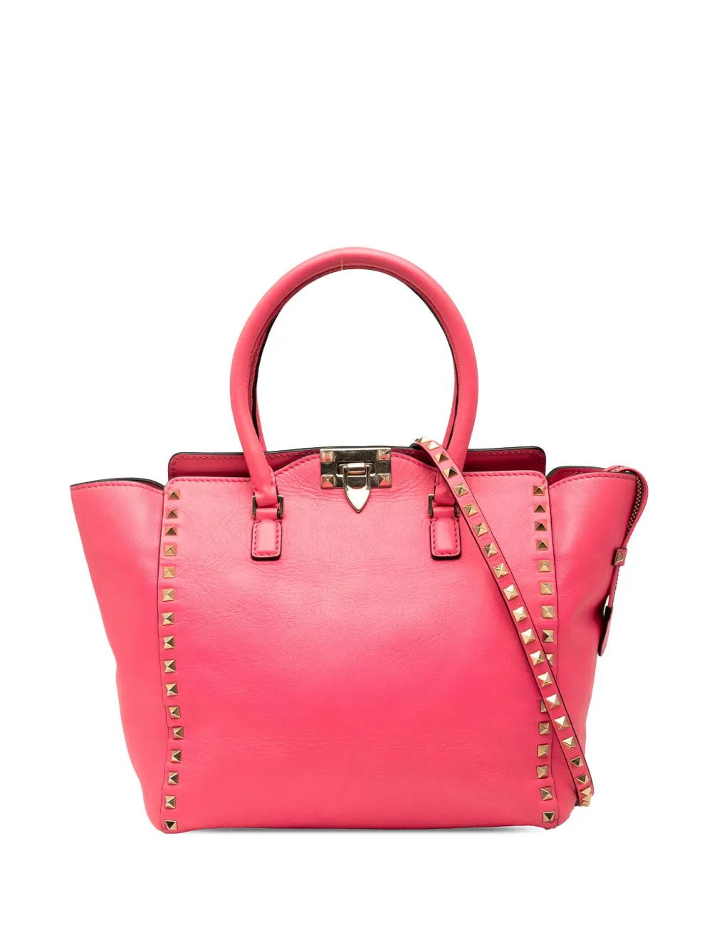 Valentino Garavani Pre-Owned 2000-2017 ミディアム レザー ロックスタッズ ダブルハンドル トート Valentino Garavani Pre-Owned 2000-2017 ミディアム レザー ロックスタッズ ダブルハンドル トート