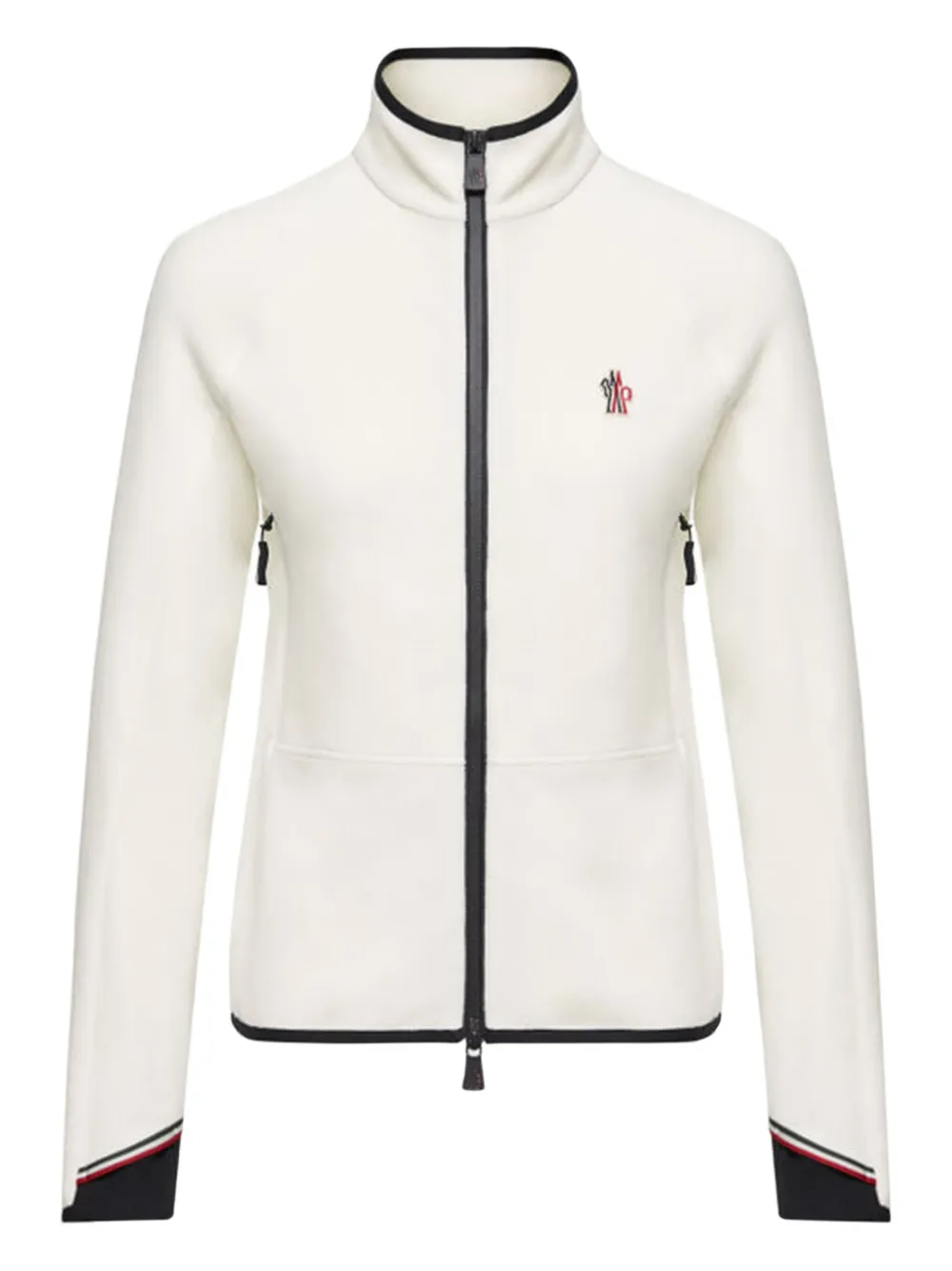Moncler Zip-fastening Turtleneck Sweater In Gray