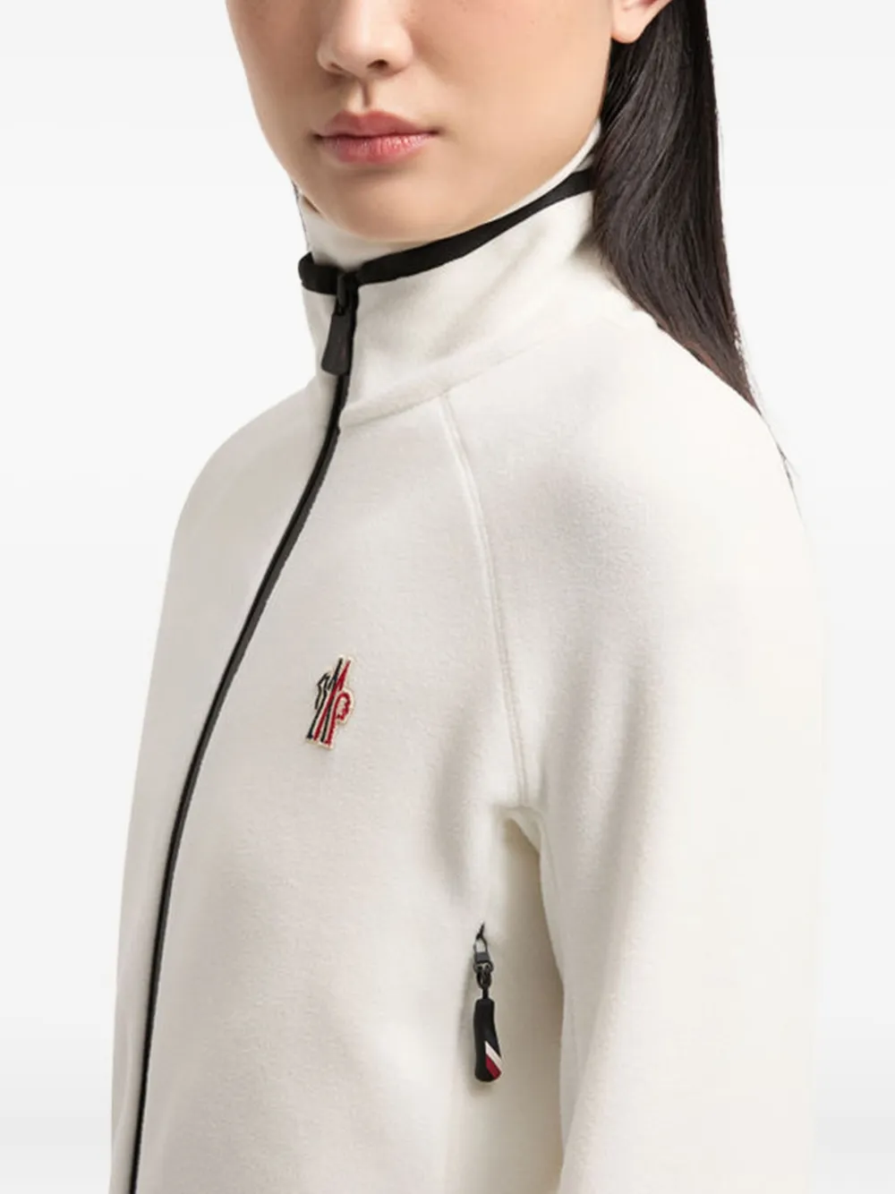 Moncler Zip-fastening Turtleneck Sweater In Gray