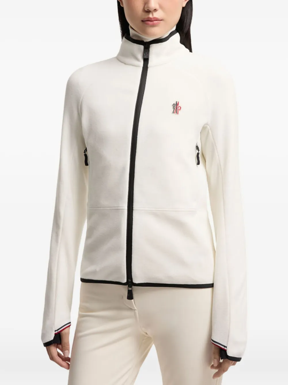 Moncler Zip-fastening Turtleneck Sweater In Gray