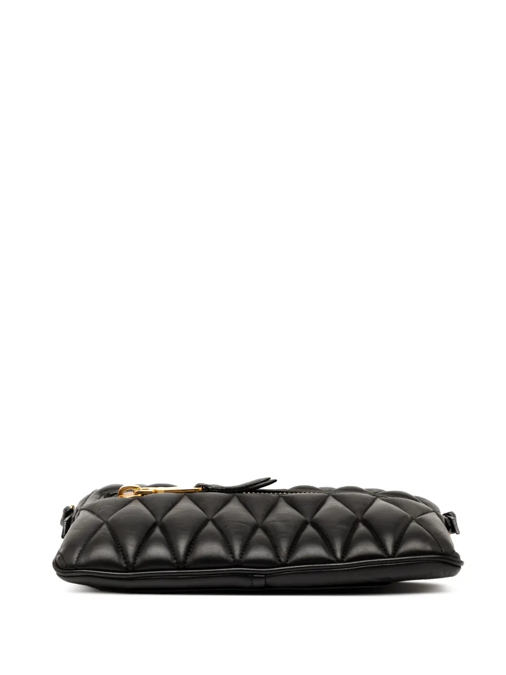 Pre-owned Miu Miu 2010-2025 Matelasse Leather Satchel In Black