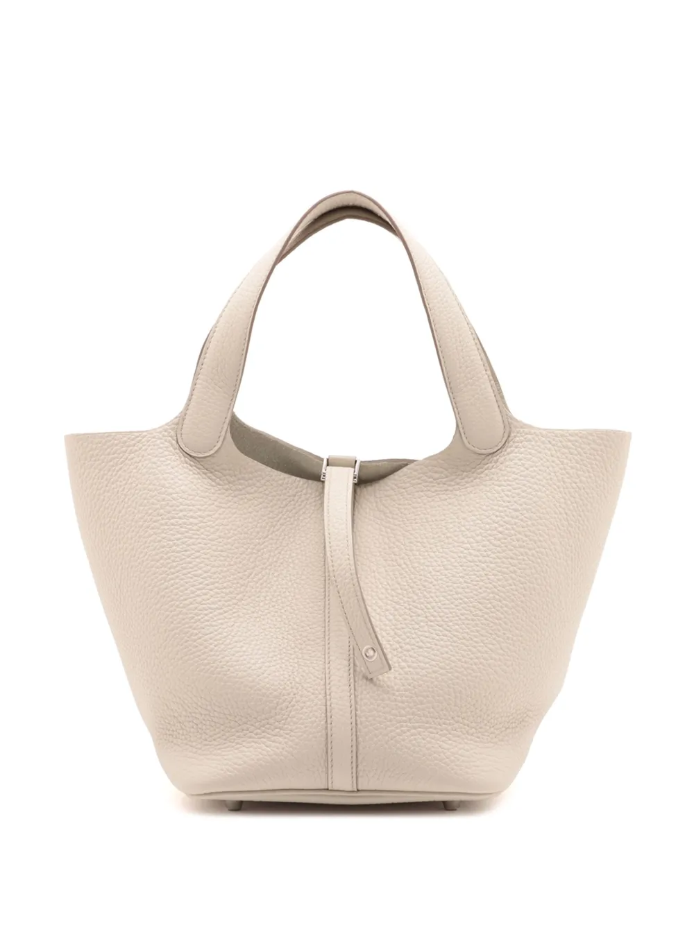 Pre-owned Hermes 2022 Clemence Picotin Lock 22 Handbag In White