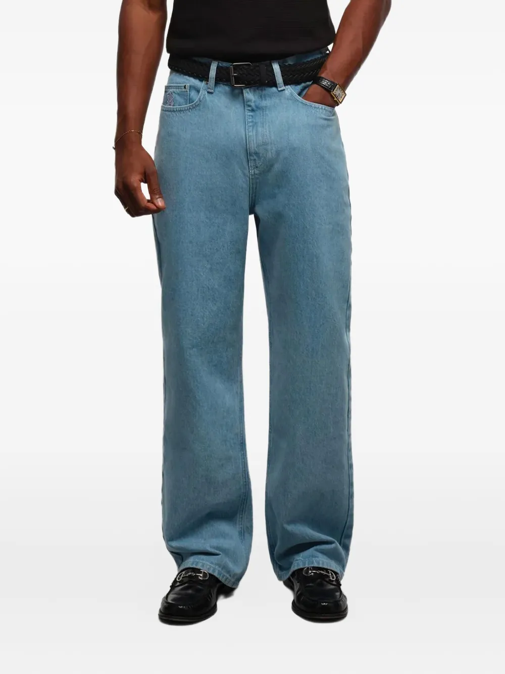 ABOUTBLANK embroidered-monogram jeans | Relaxed-Fit Jeans | Image 2