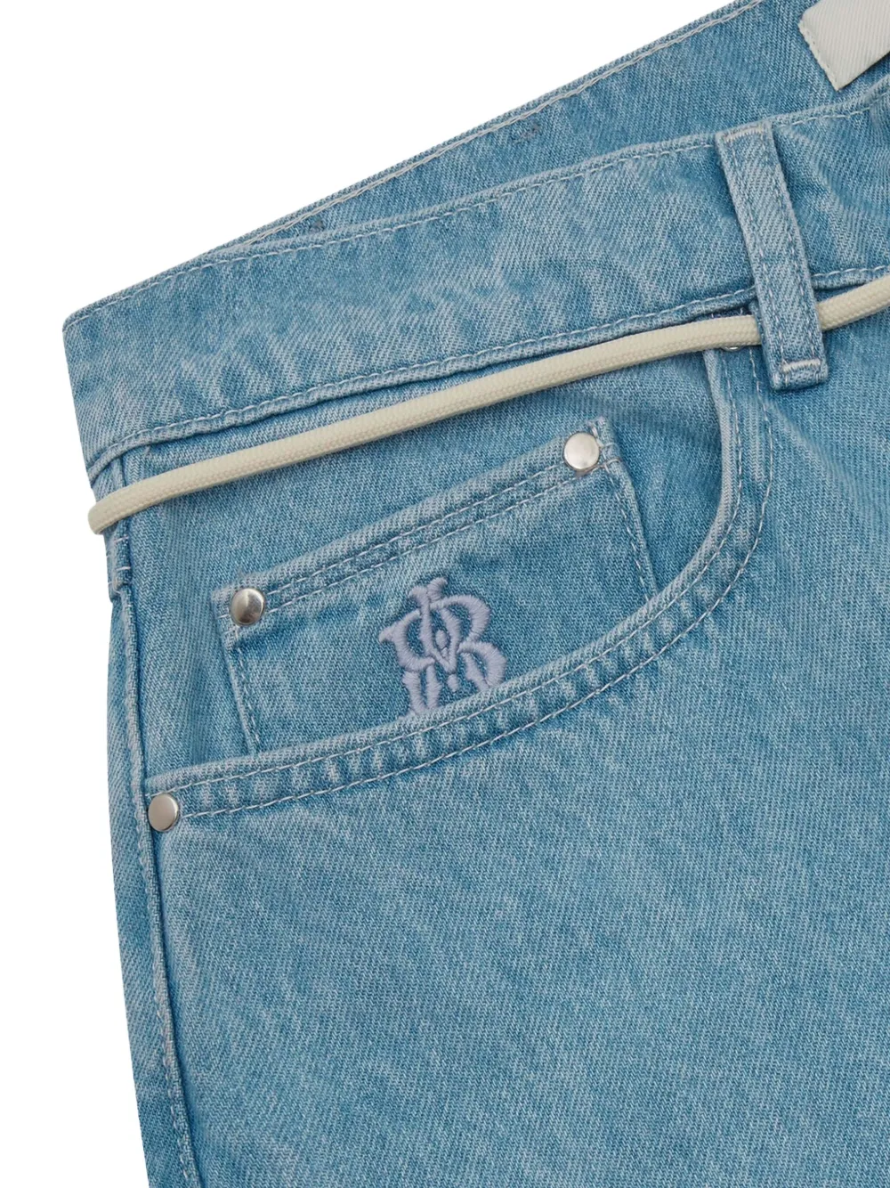 ABOUTBLANK Jeans met geborduurd monogram Blauw