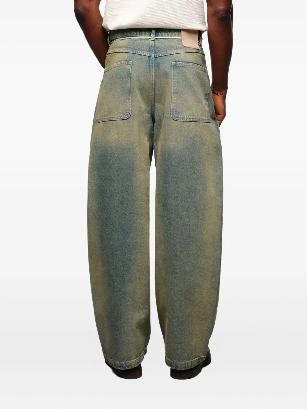 ABOUTBLANK Jeans met wijde pijpen en verwassen effect Blauw