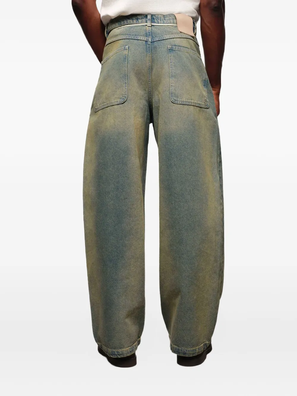 ABOUTBLANK Jeans met wijde pijpen en verwassen effect Blauw