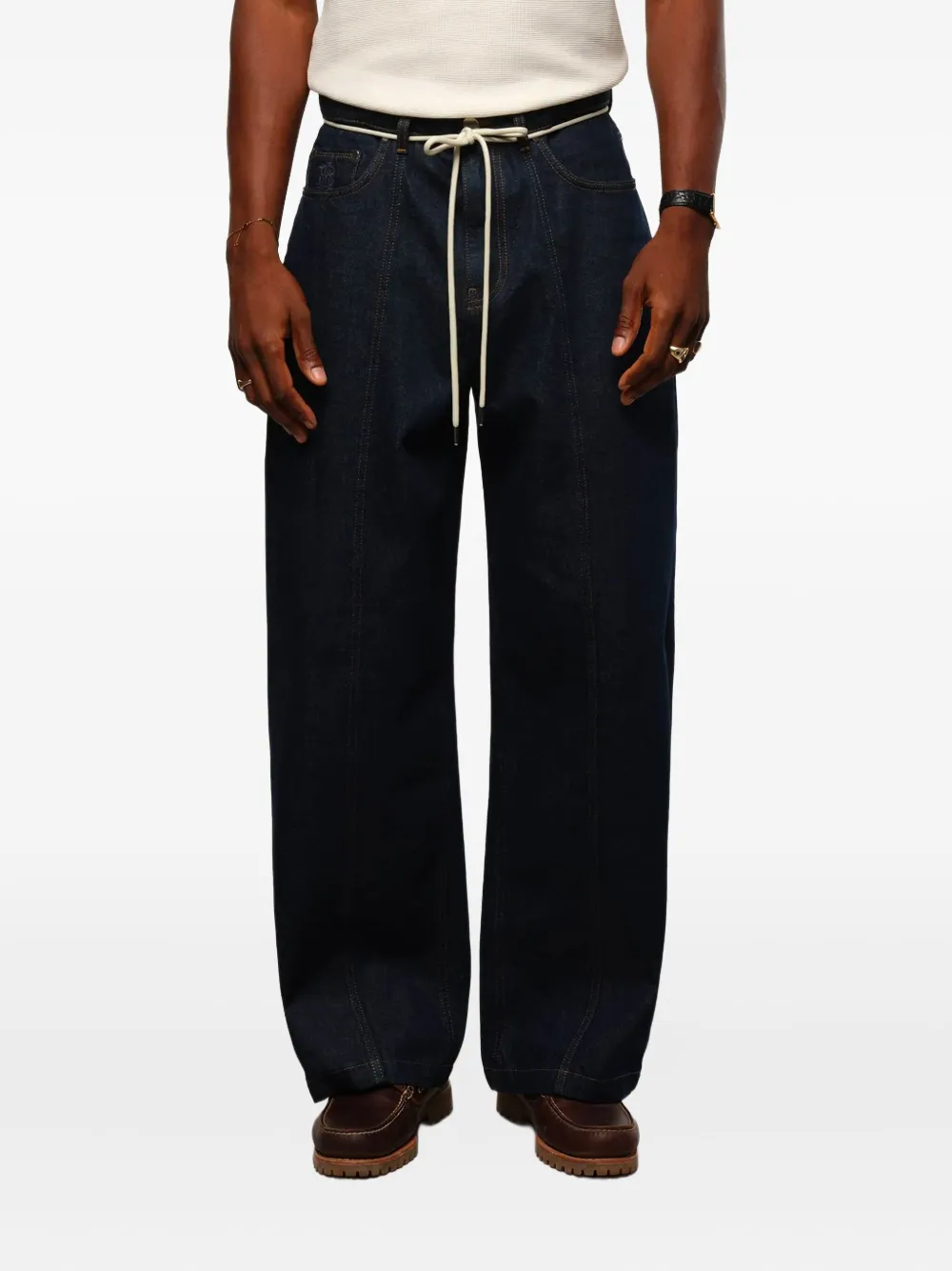 ABOUTBLANK Jeans met wijde pijpen en platte zoom - Blauw