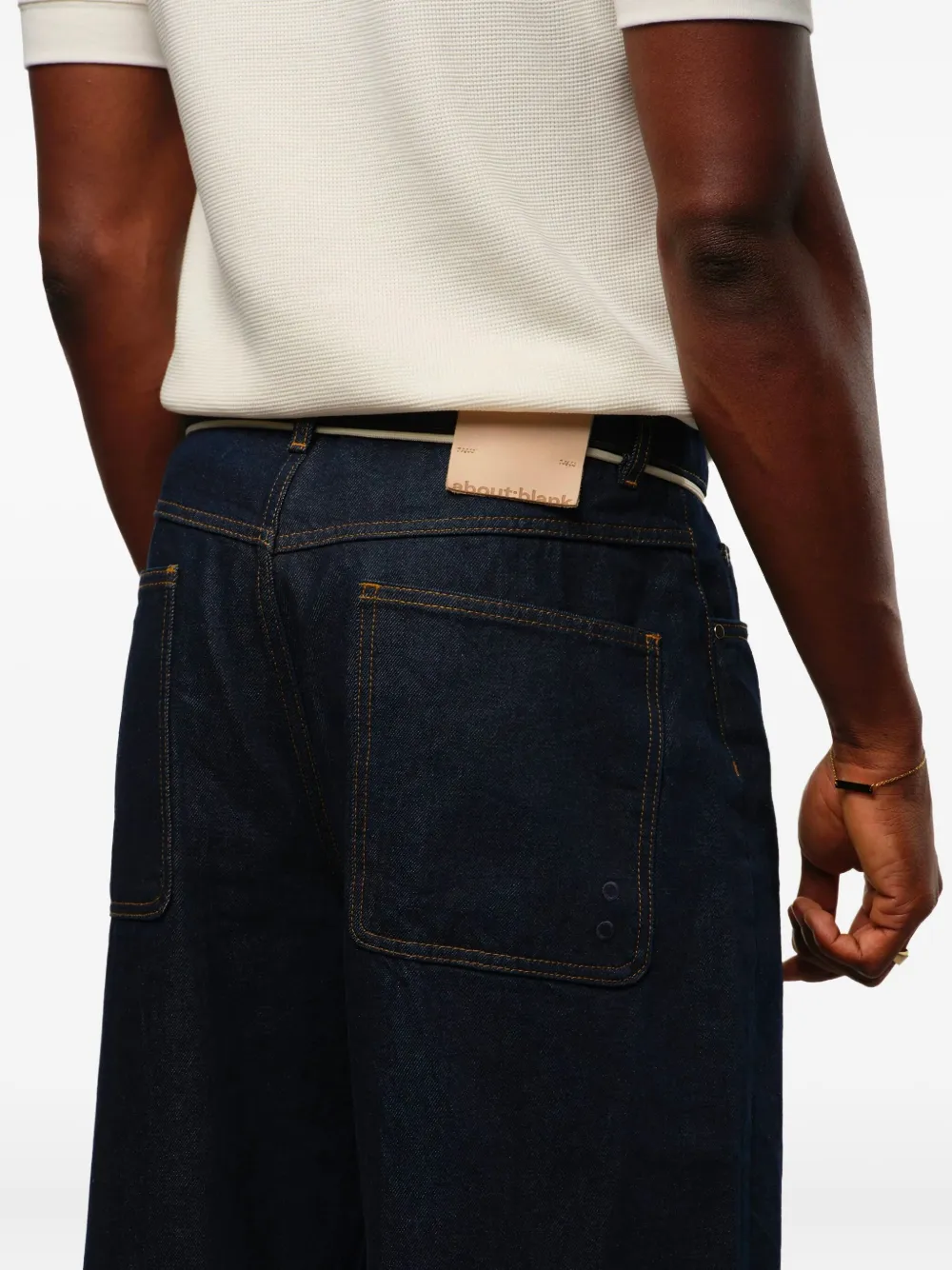 ABOUTBLANK Jeans met wijde pijpen en platte zoom Blauw