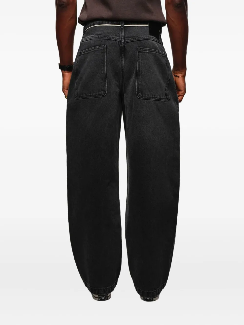 ABOUTBLANK Jeans met wijde pijpen en verwassen effect Zwart