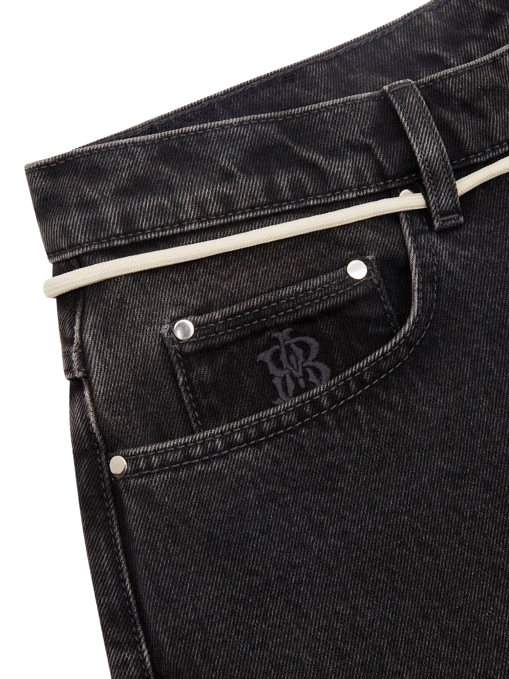 ABOUTBLANK Jeans met wijde pijpen en verwassen effect Zwart