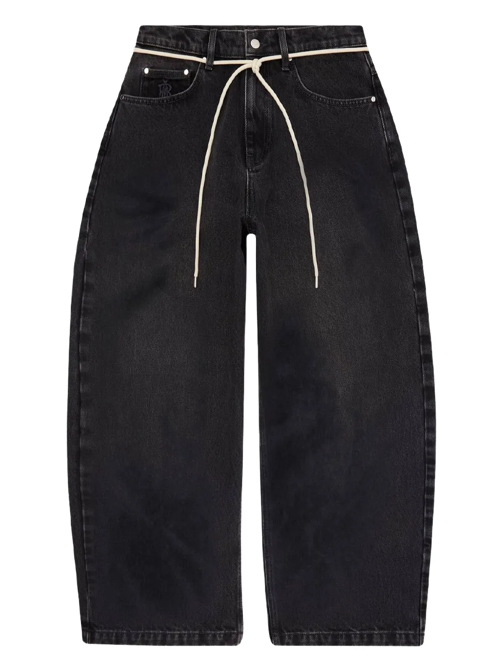 ABOUTBLANK washed-effect wide-leg jeans | Black | Image 1