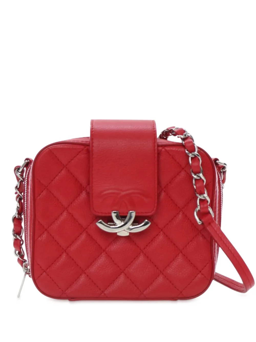 CHANEL Pre-Owned 2017-2018 ミニ マトラッセ キャビア ココマーク ボックス カメラバッグ ショルダーバッグ - CHANEL Pre-Owned 2017-2018 ミニ マトラッセ キャビア ココマーク ボックス カメラバッグ ショルダーバッグ -