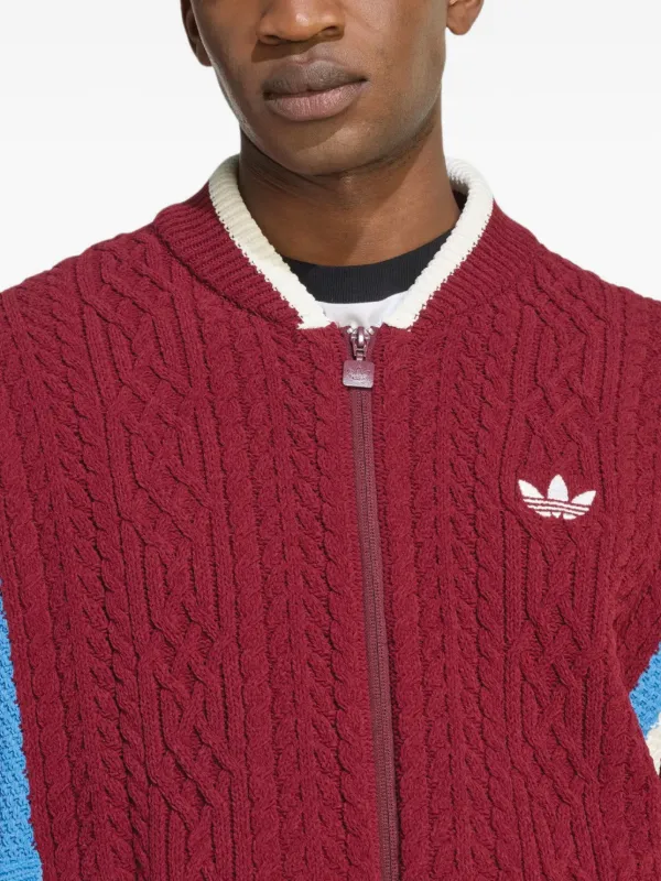 Adidas Retro Remix ジップアップ カーディガン | レッド | FARFETCH JP