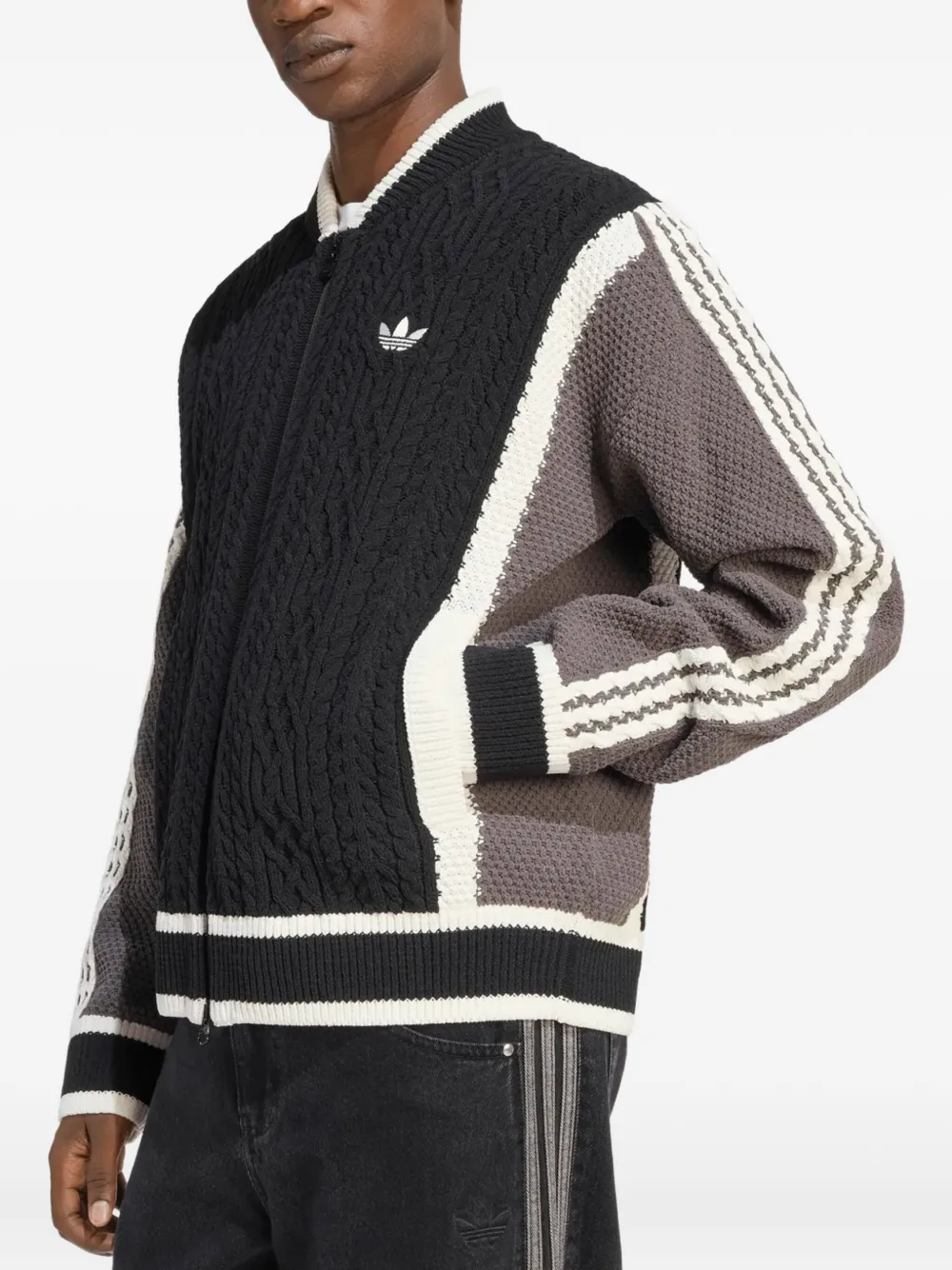 Adidas Retro Remix zip-up Cardigan | Black | FARFETCH GE