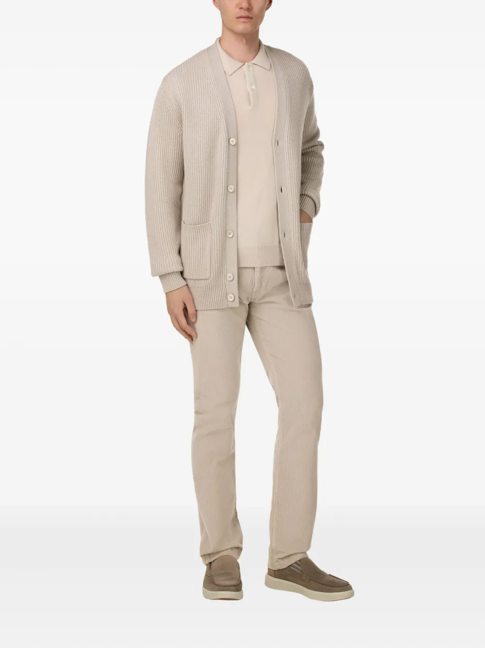 Boggi Milano ribbed button cardigan | Knitted Sweaters | Image 2