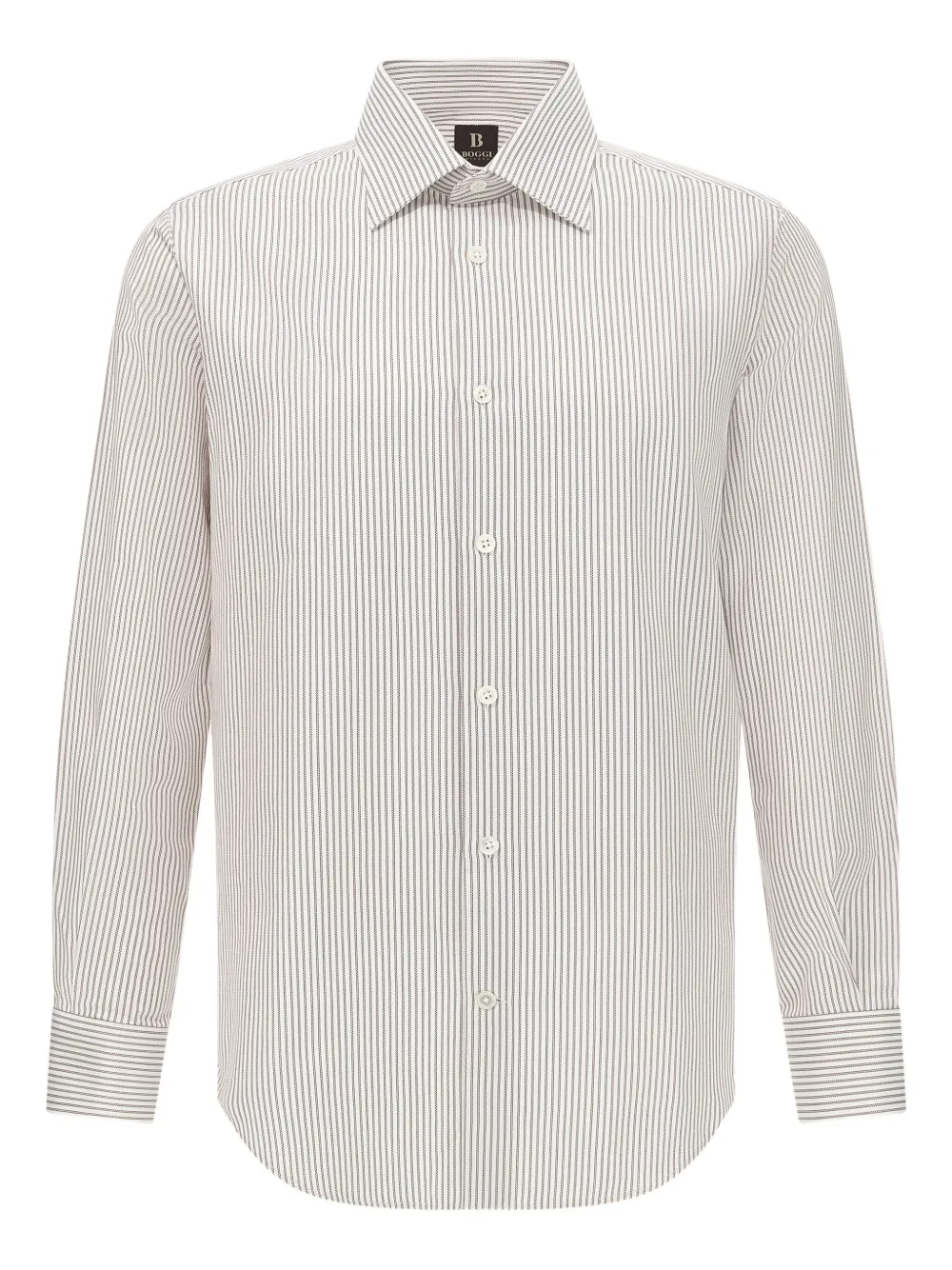Boggi Milano camisa de algodón con rayas estampadas | blanco | Image 1