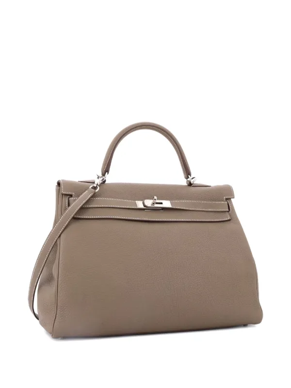 Hermès Pre-Owned Kelly Handbag Grey Togo With Palladium Hardware