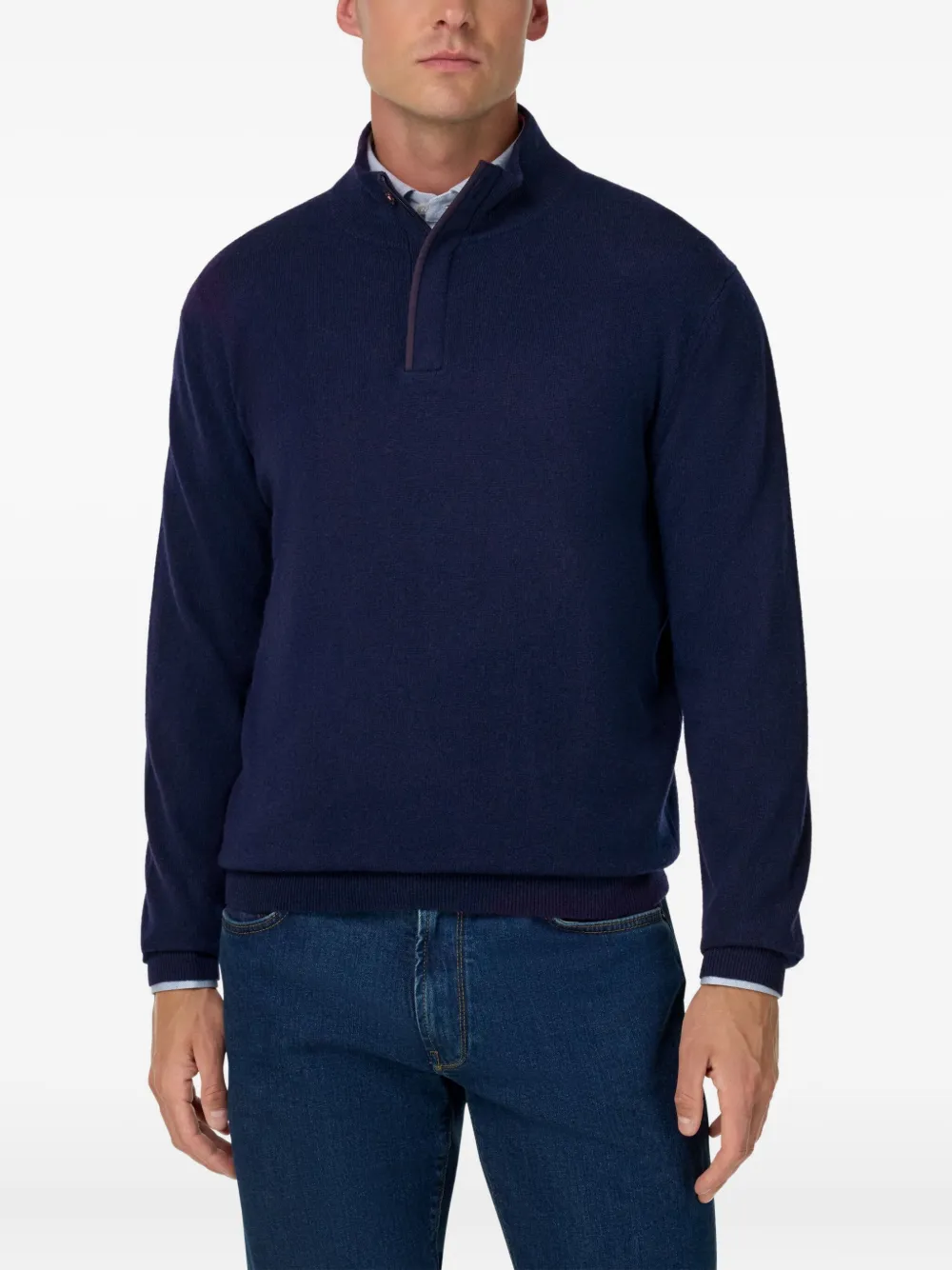  Boggi Milano Button Sweater - Blue 
