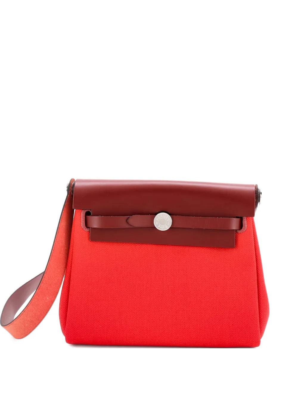 Pre-owned Hermes Herbag Zip Toile And Leather 20 Shoulder Bag