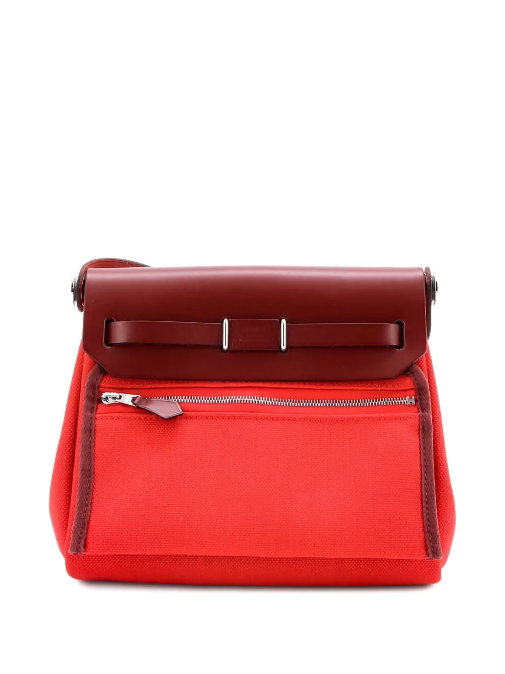 Pre-owned Hermes Herbag Zip Toile And Leather 20 Shoulder Bag