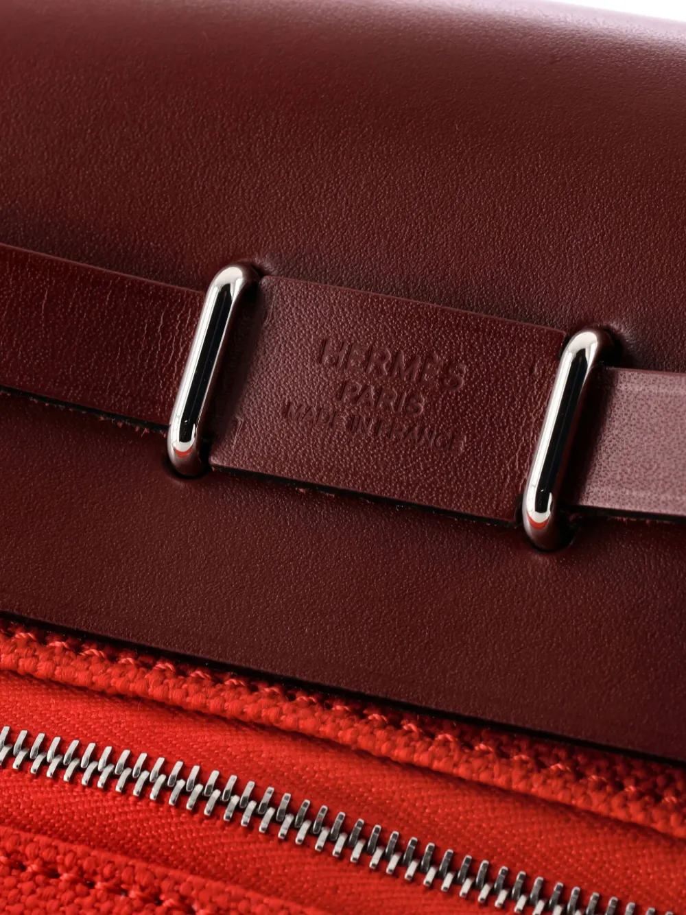 Pre-owned Hermes Herbag Zip Toile And Leather 20 Shoulder Bag