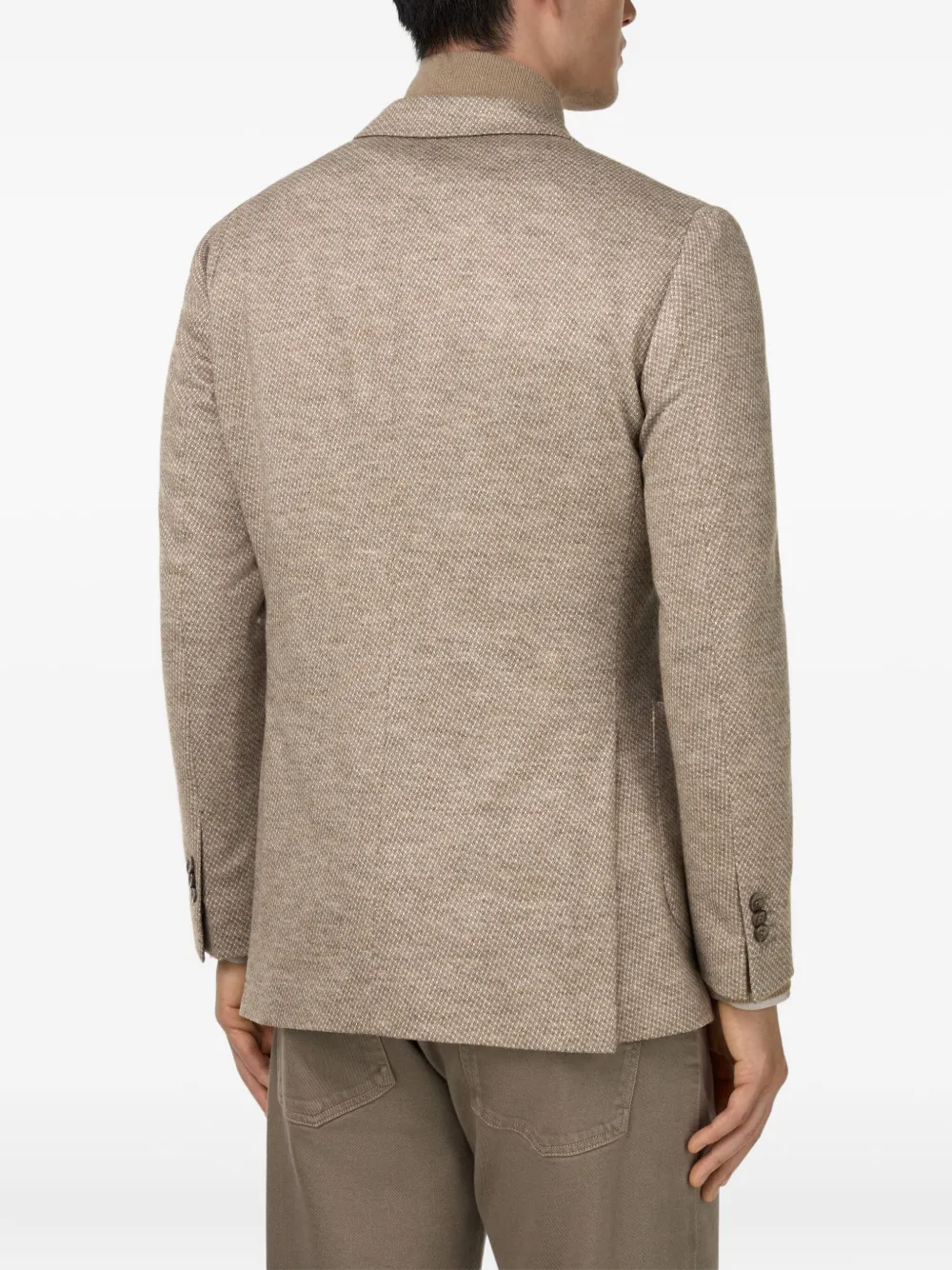 Boggi Milano Blazer met enkele rij knopen en micropatroon Beige