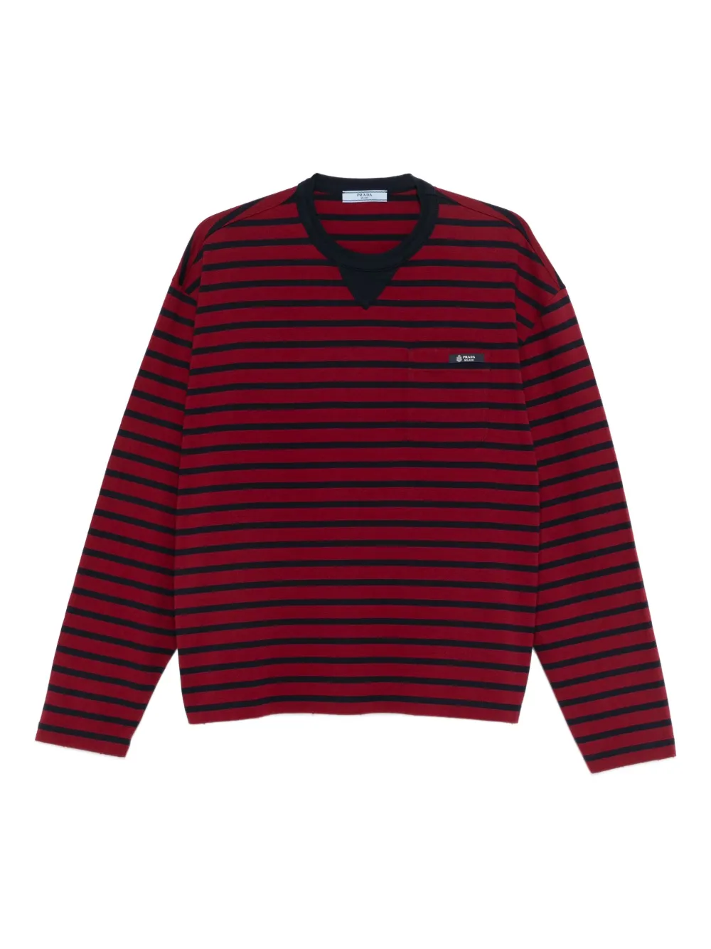 Prada striped pocket T-shirt - Rosso