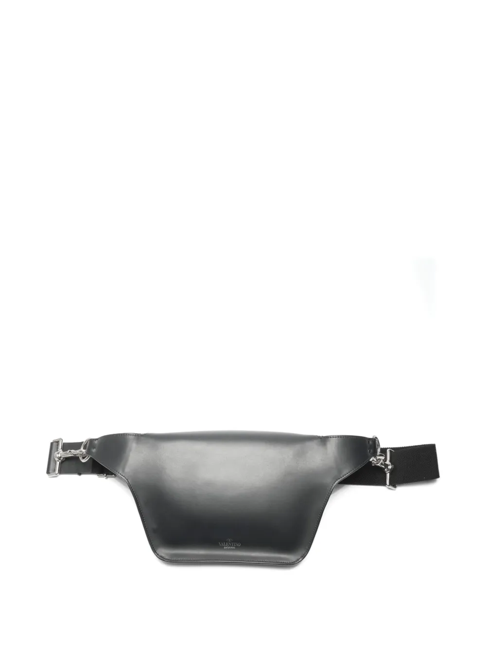 Pre-owned Valentino Garavani 2018-2025 Logo Leather Belt Bag In Black