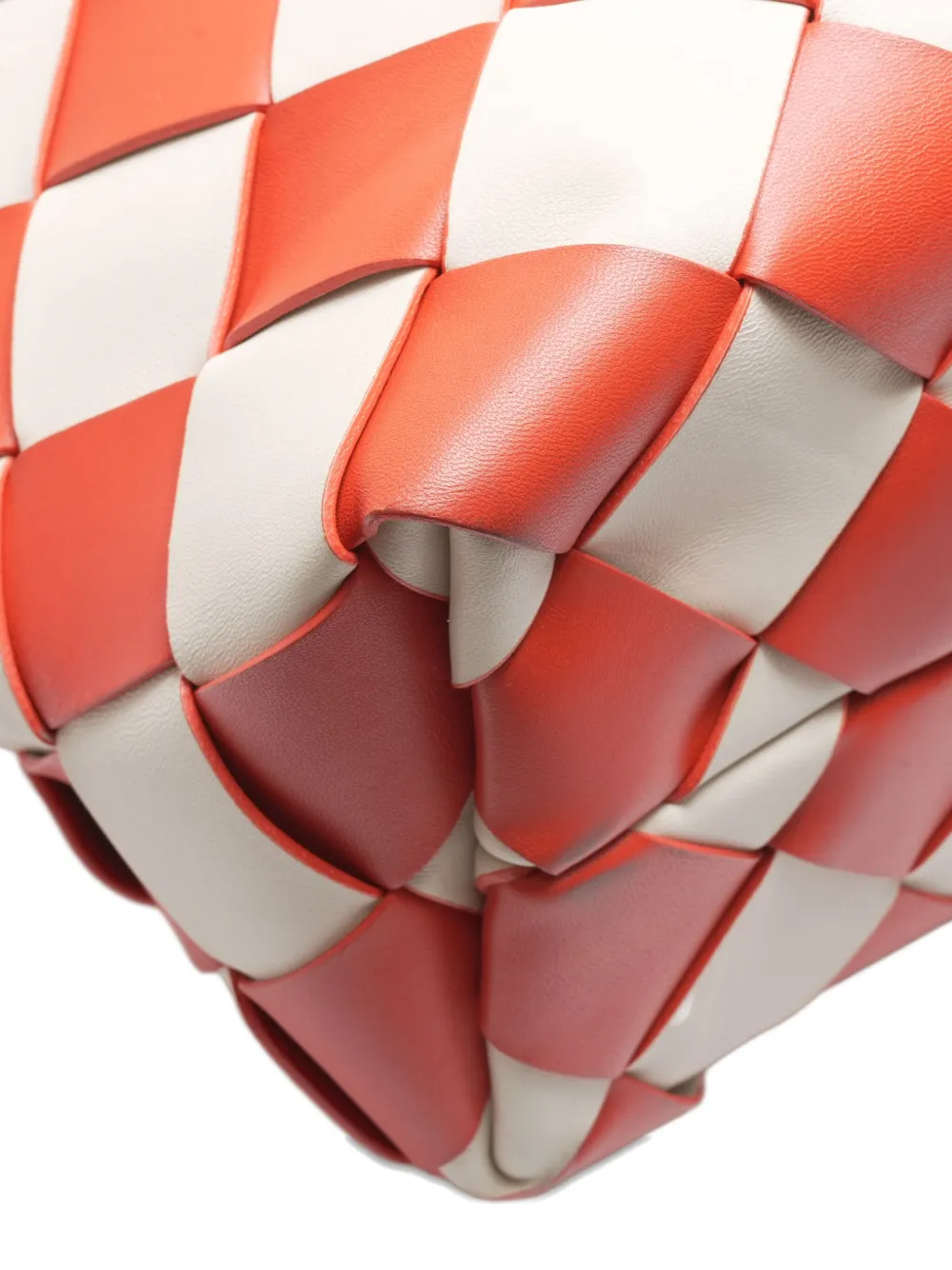 Pre-owned Bottega Veneta 2020-2025 Cabat Intrecciato Tote Bag In Red