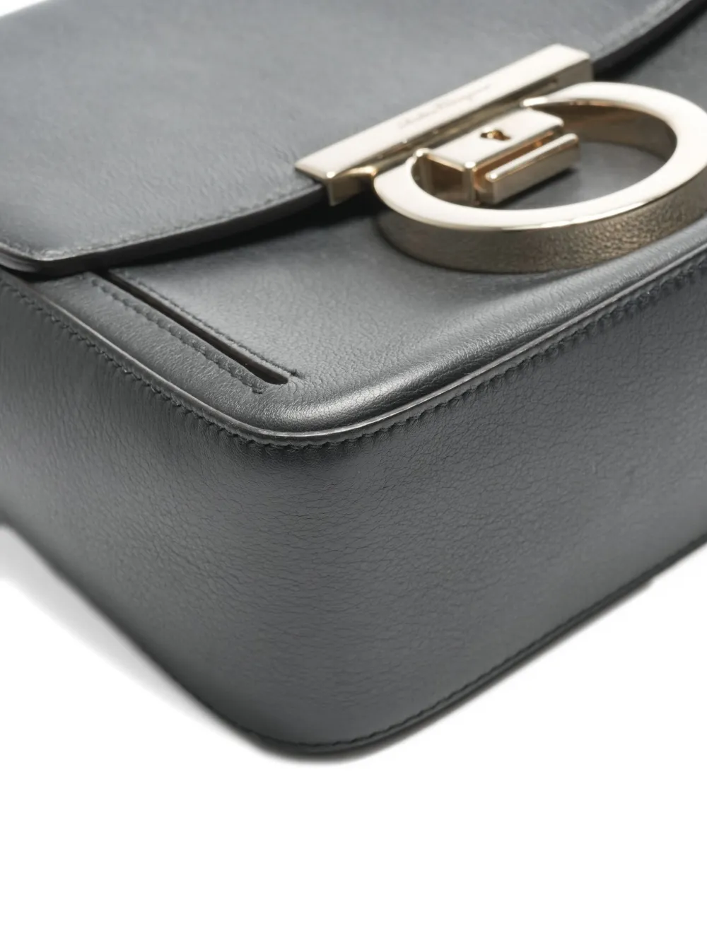 Pre-owned Ferragamo 2000-2020 Ganchini Leather Shoulder Bag In Black