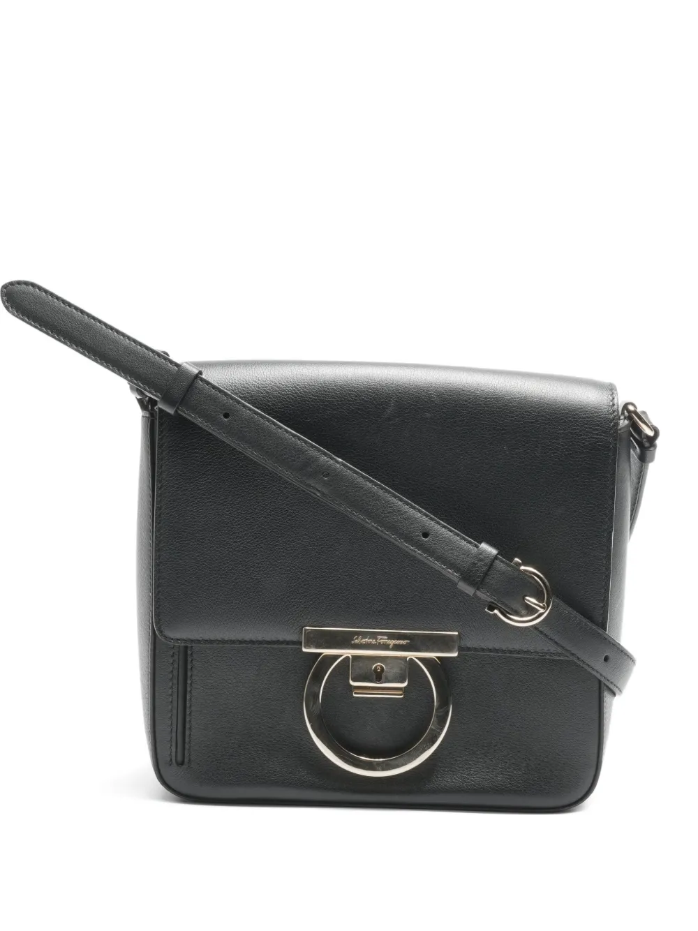 Ferragamo Pre-Owned 2000-2020 Gancini Schultertasche aus Leder | Schwarz | Image 1
