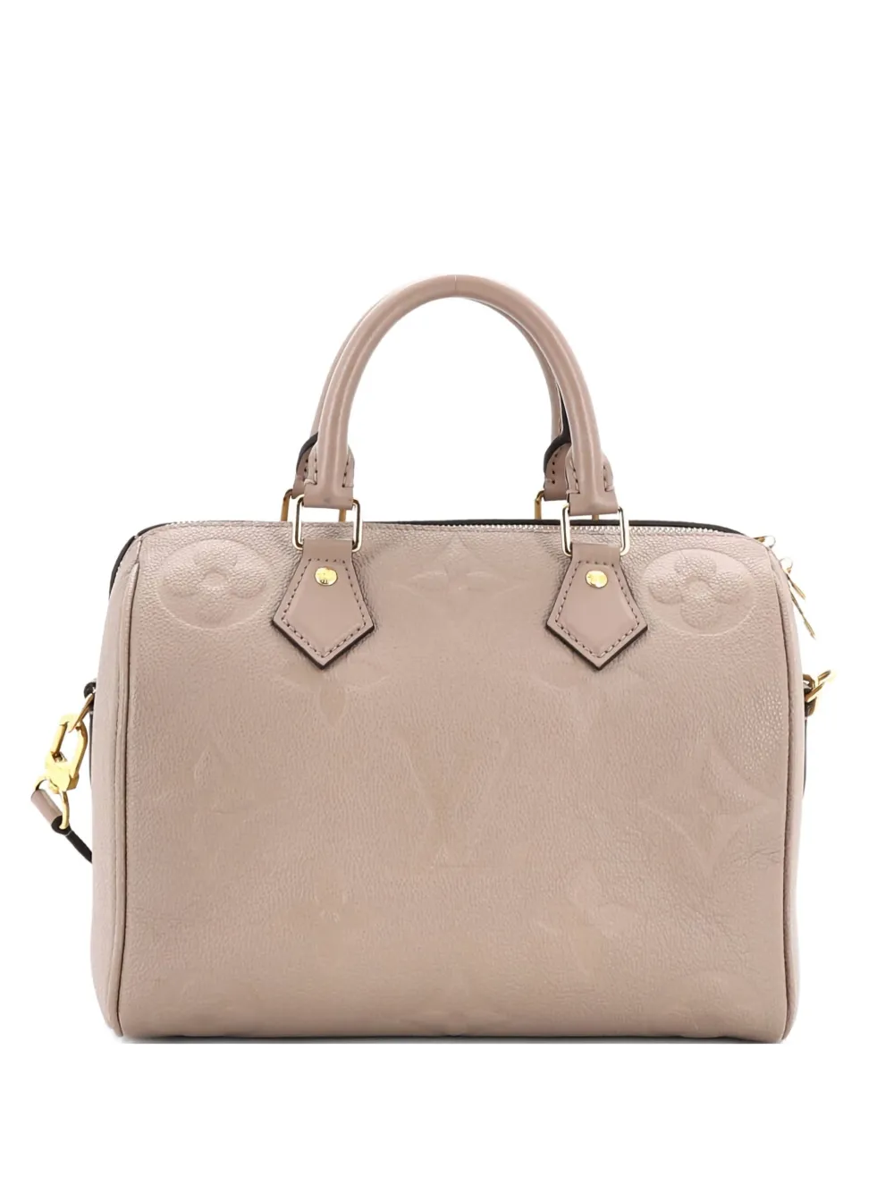 Pre-owned Louis Vuitton Speedy Bandouliere Bag Monogram Empreinte Giant 25 Satchel In Neutral