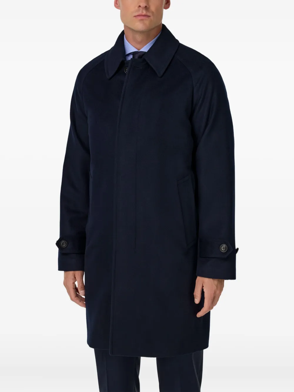 Boggi Milano Jas met enkele rij knopen en raglan mouwen Blauw