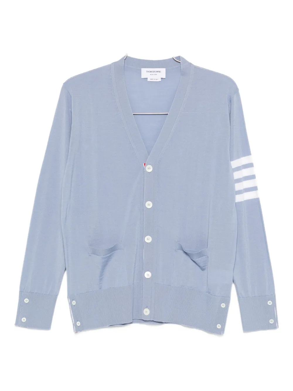 Thom Browne 4-bar Virgin Wool Cardigan In Blue