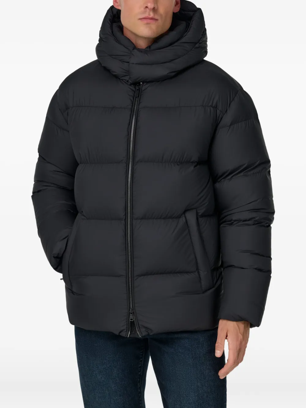 Boggi Milano Goose gewatteerd bomberjack Zwart