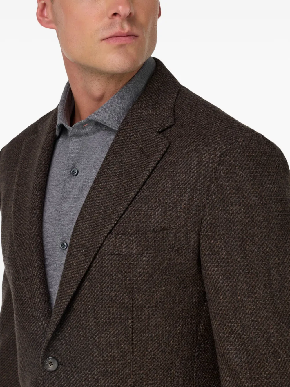 Boggi Milano Blazer met opgestikte zak Bruin