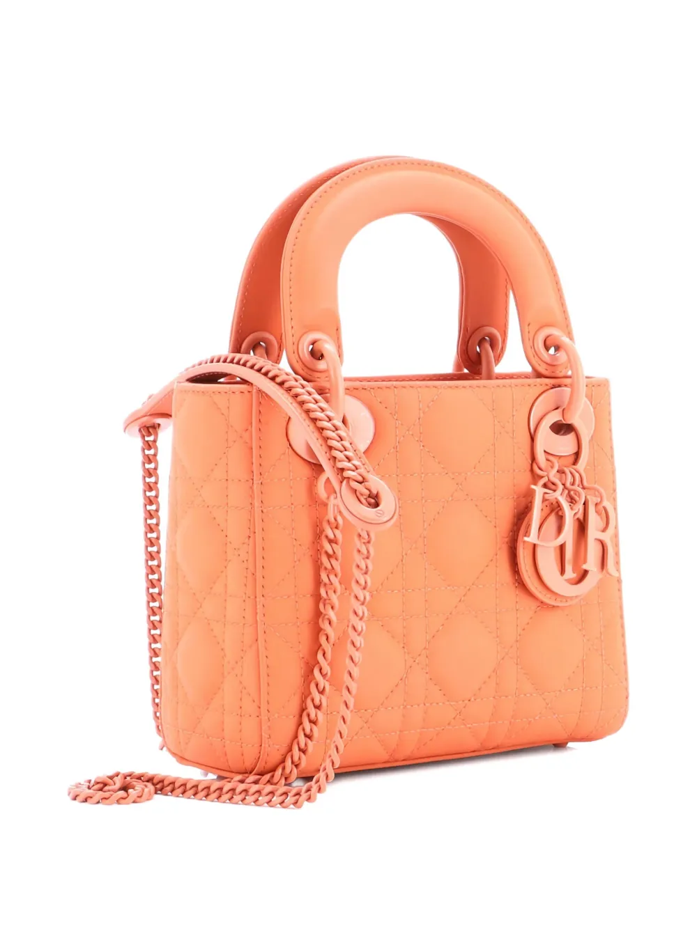 Pre-owned Dior Ultra Matte Lady Chain Bag Cannage Quilt Calfskin Mini Shoulder Bag
