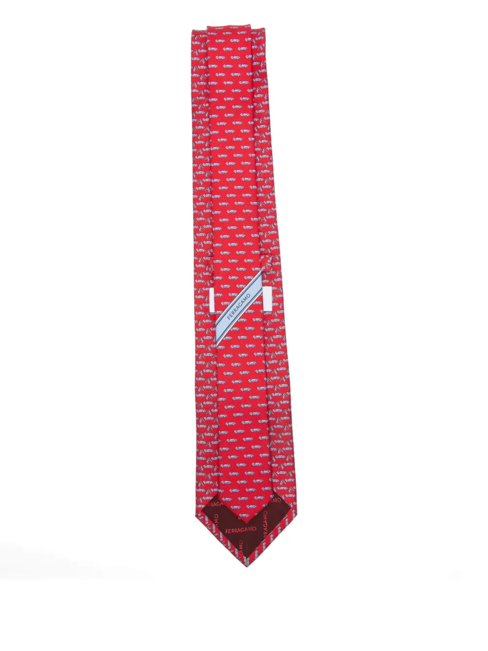 Ferragamo race-patterned tie - Rood
