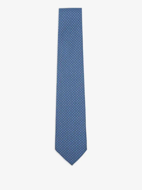 Ferragamo Gancini letter print silk tie