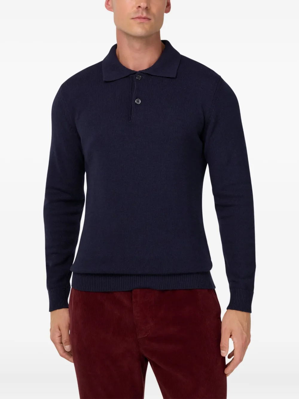 Boggi Milano Poloshirt met knopen Blauw