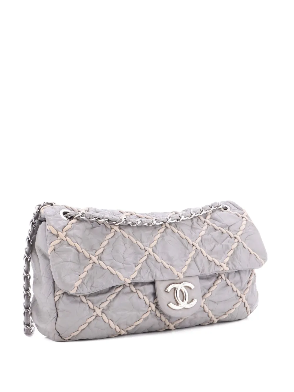 Pre-owned Chanel Ultra Stitch Flap Bag Quilted Calfskin Jumbo Shoulder Bag